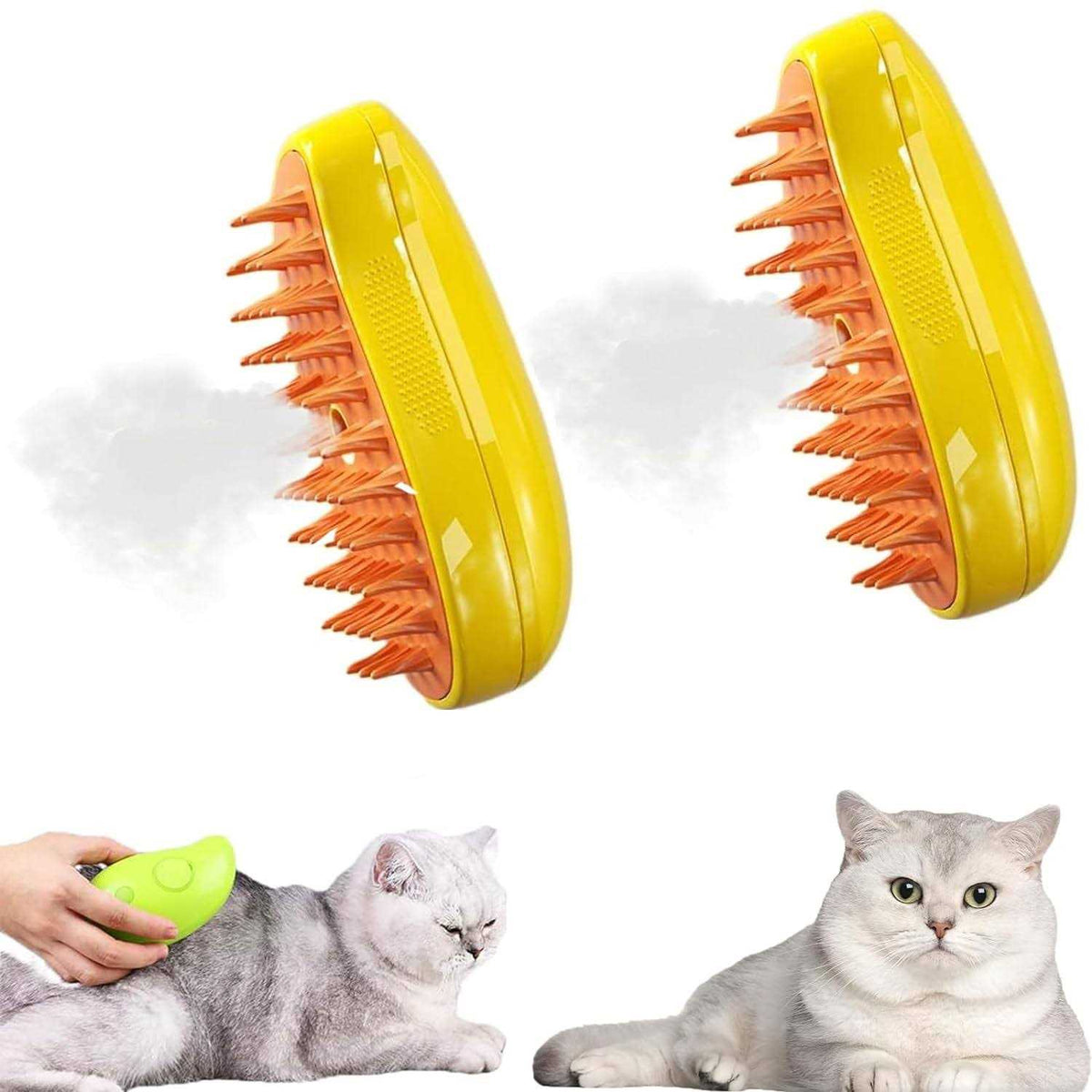 3 In1 Self Cleaning Steam Cat Brush I83796