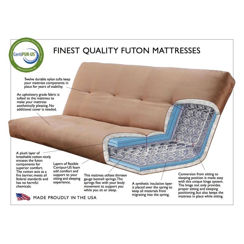 White/Aqua Blue Linen Fabric Futon C314