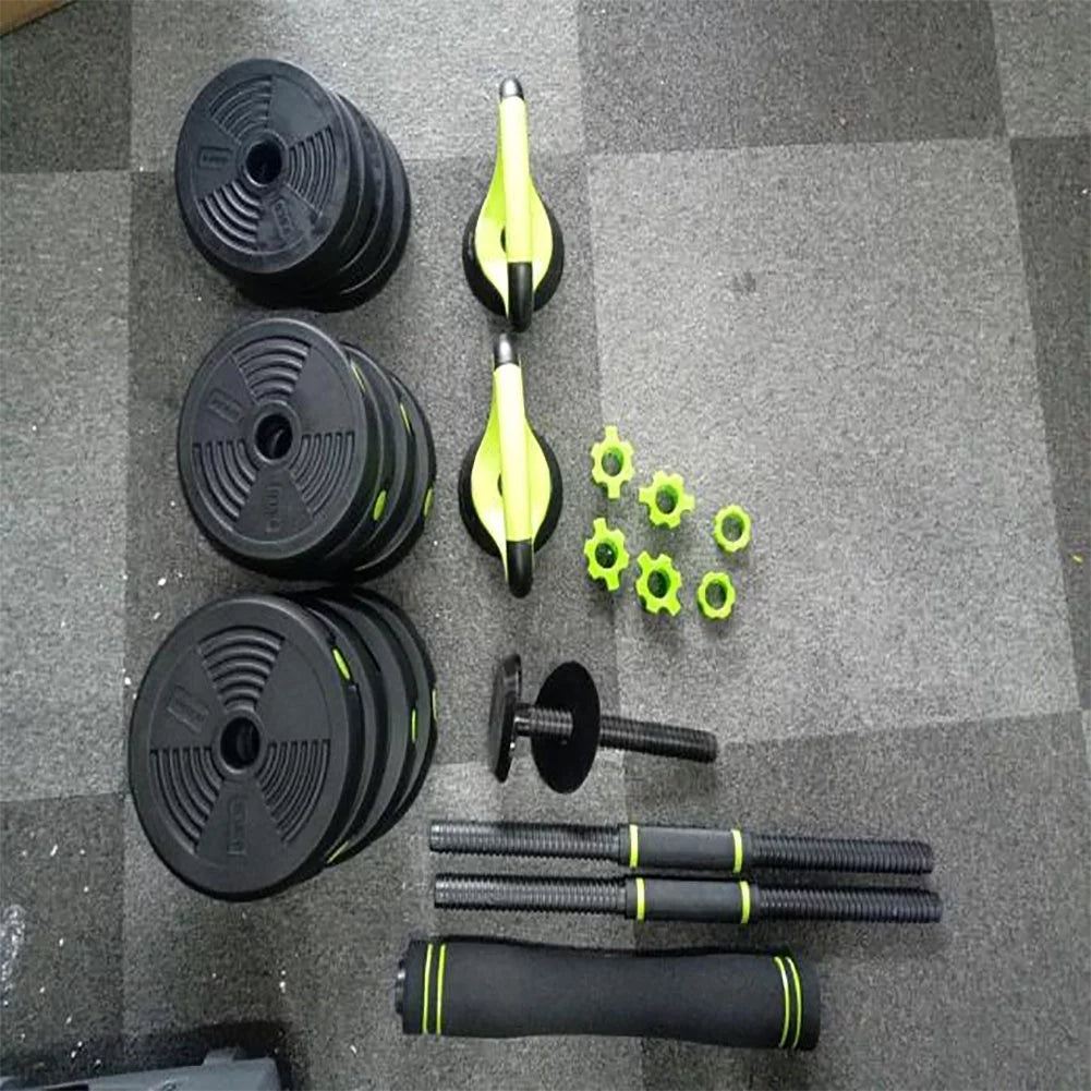 4-in-1 Dumbbells Set Barbell Kettlebells Push-Up-Stand 50 Pounds K23787