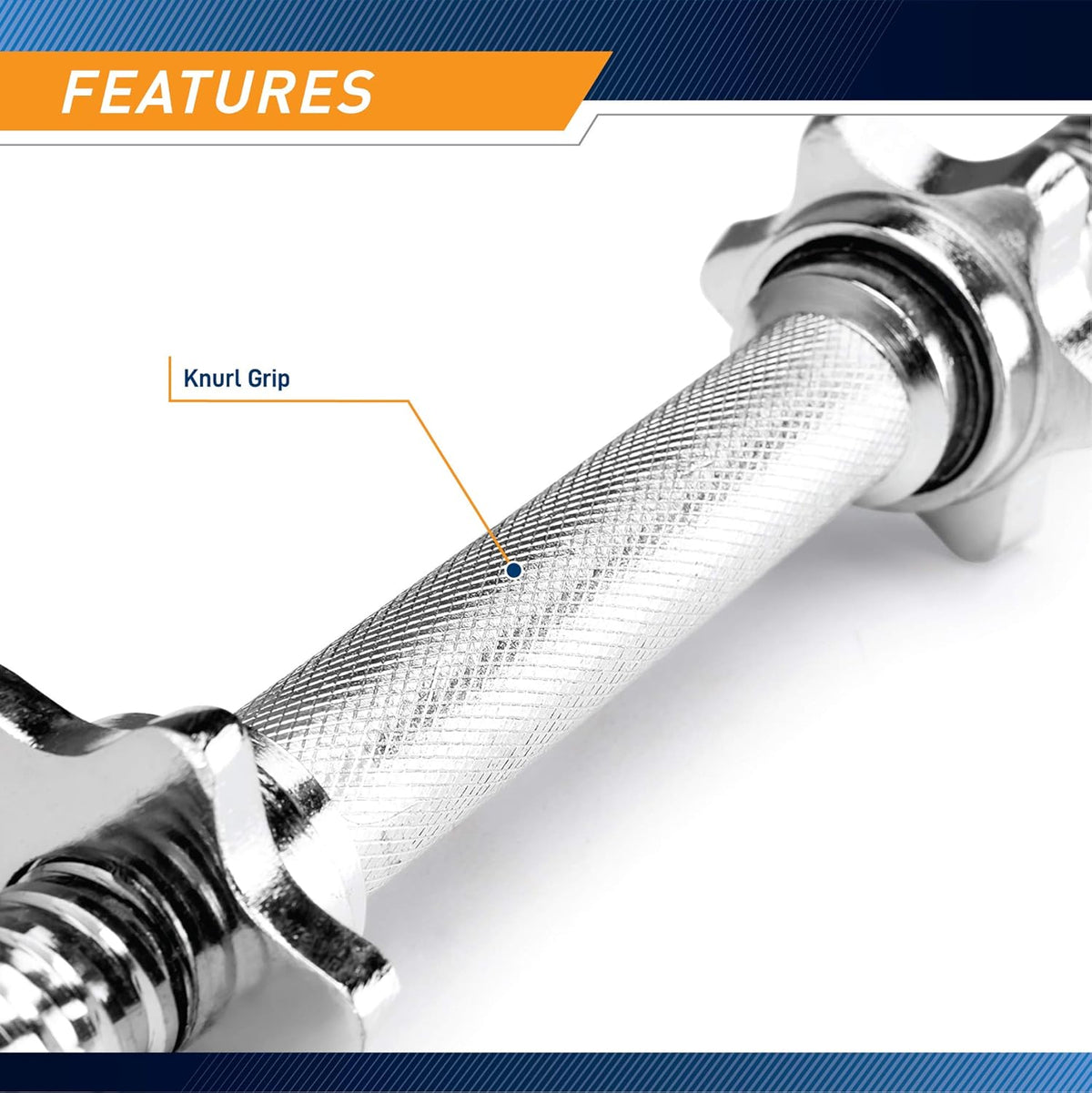 14” Adjustable Chrome Threaded Dumbbell Handles C138