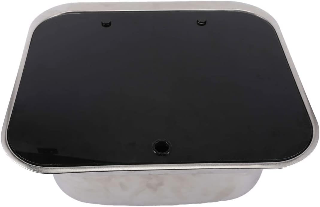 RV Kitchen Sink Stainless Steel Hand Wash Basin with Tempered Glass Lid M851