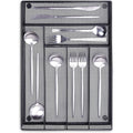 Black Metal Mesh Kitchen Flatware Organizer Tray with Non Slip Mat W587