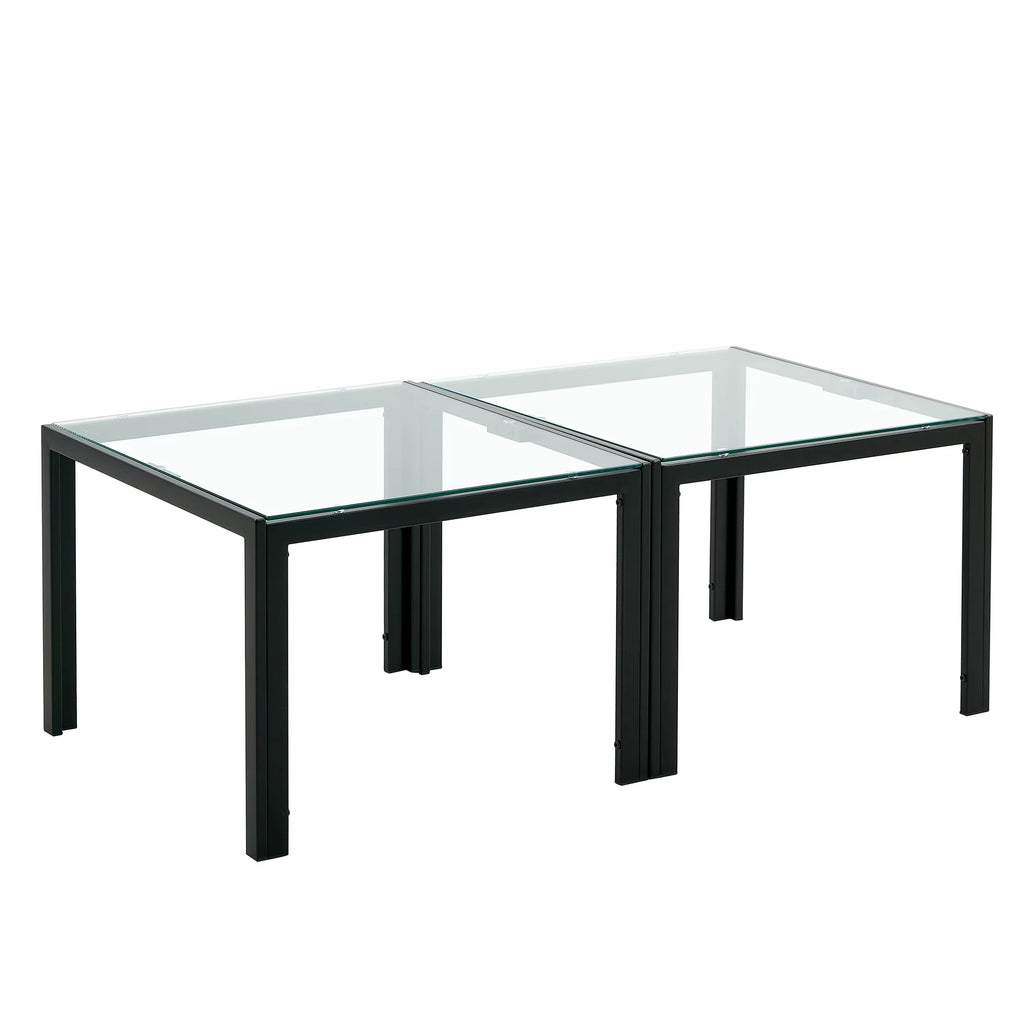 Coffee Table Set of 2 Tempered Glass S354