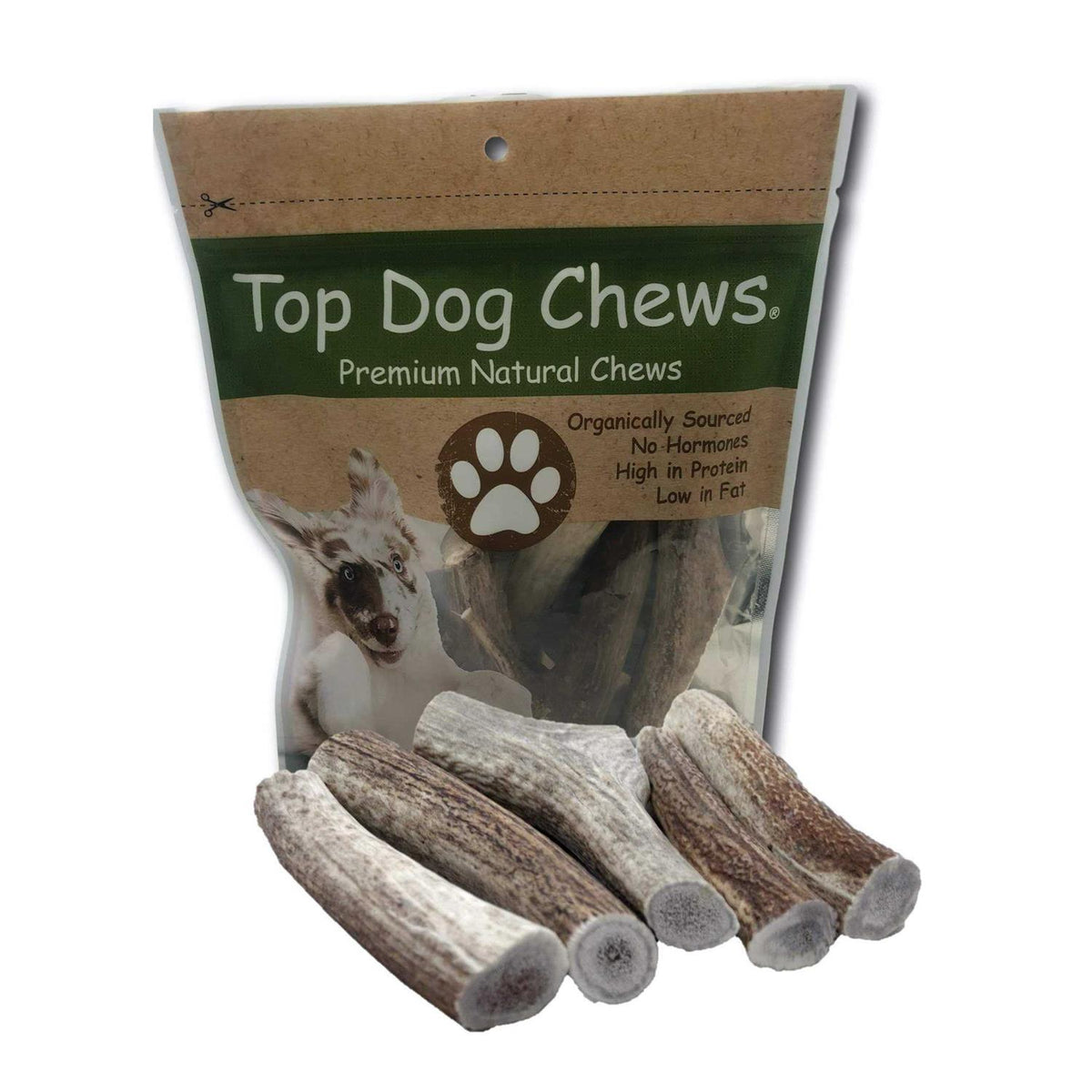 Large Thick Elk Antler 5 Pack Dog Chew Treat C95485