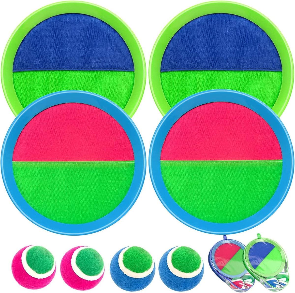 Toss and Catch Ball Set with 4 Rackets, 4 Balls, 2 Bags F96248