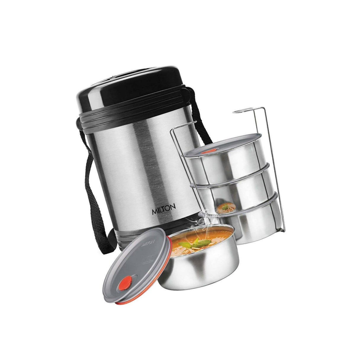 Silver 3 Liters Insulated Stainless Steel Lunch Box O76369