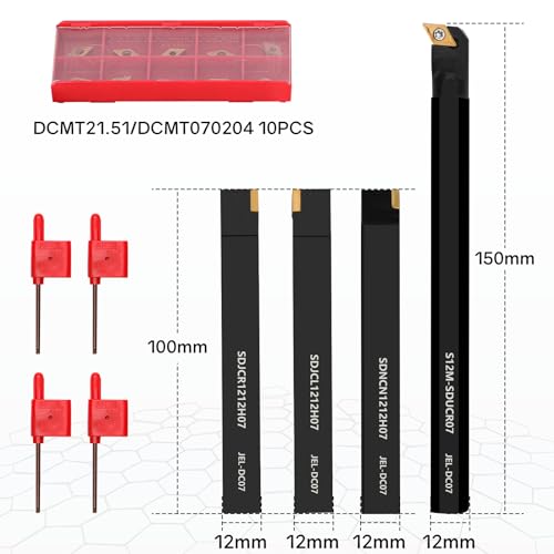 21Pcs 3/8'' 10mm Shank Carbide Turning Tool Set with 14Pcs Inserts H195