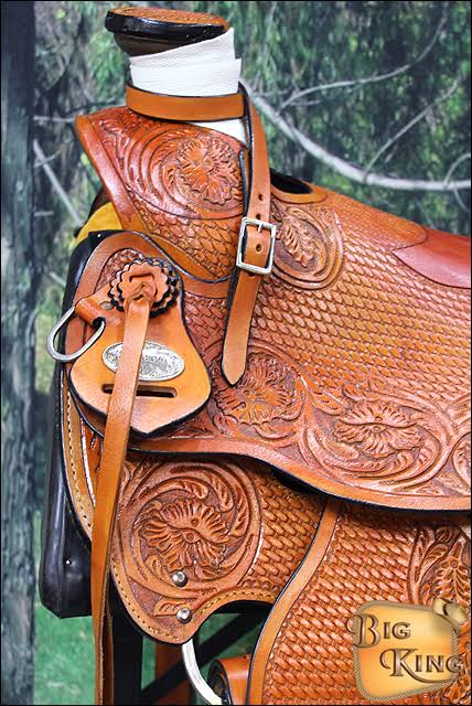 Beige Leather Ranch Roping Saddle K4314