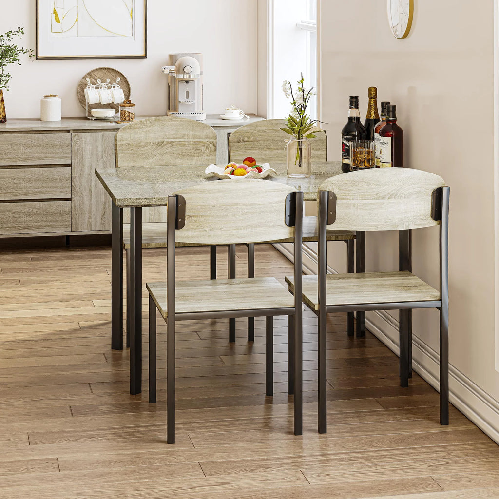 5-Piece Light Brown Dining Table Set D82714