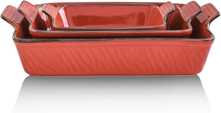 Ceramic Baking Dish Set 9 x 13 Inches 3-Piece A164697