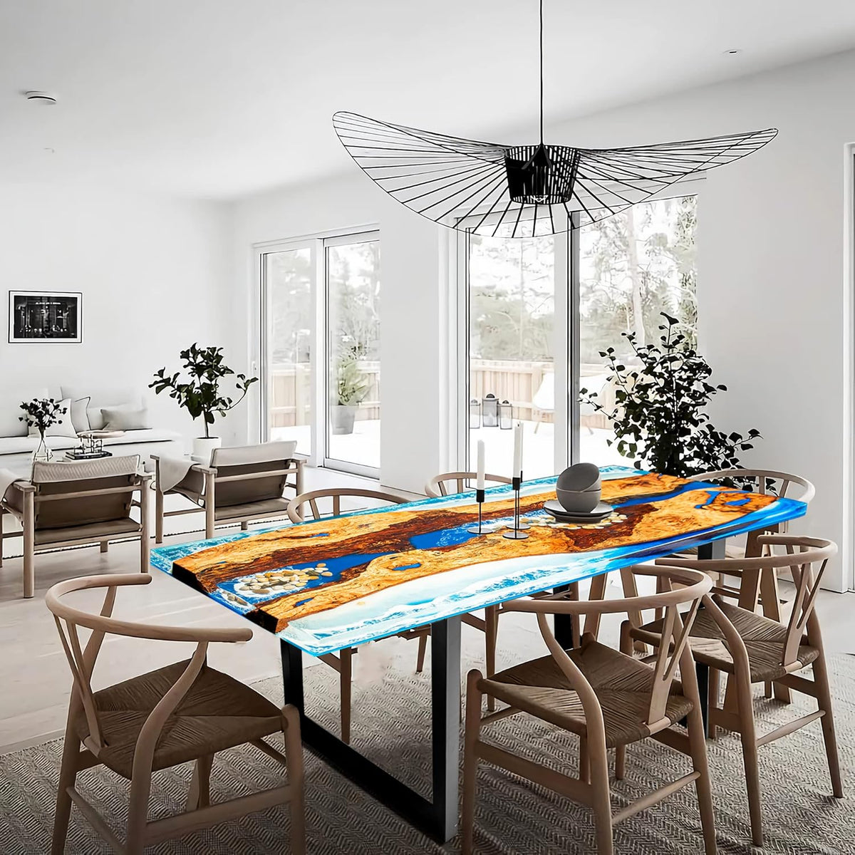 Blue Resin Wood River Dining Table A837657