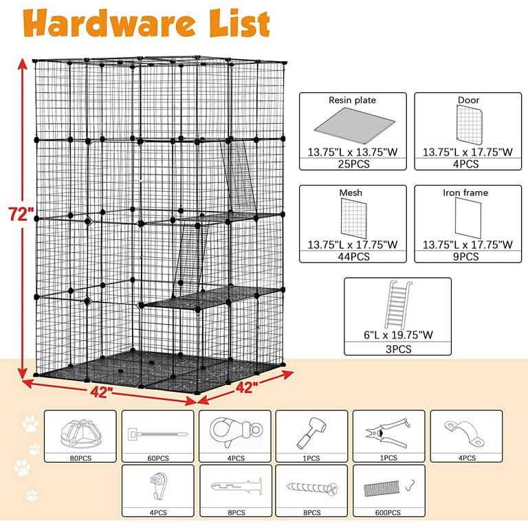 DIY 4-Door Large Cat Cage Playpen S57680