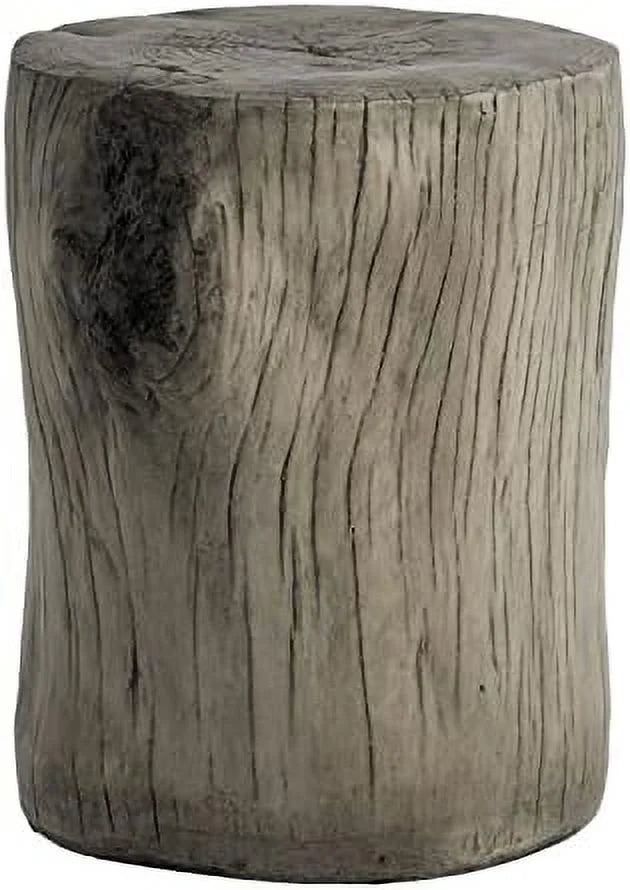 Rustic Stump Side Table Chocolate Brown Wood-Look End Table Stool N9187