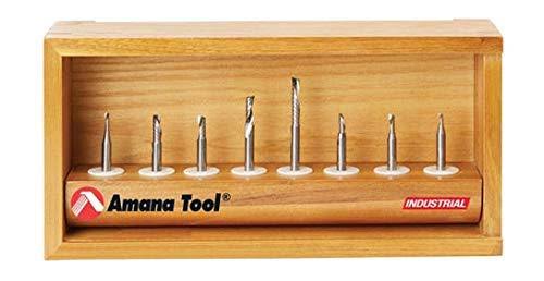 8 Pc Solid Carbide CNC Router Bit Set, 1/4 inch Shank G89106