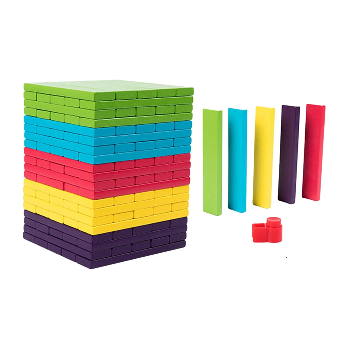100 Pieces Wooden Stacking Blocks Building Kits Board Game G300