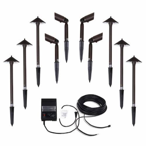 Waterproof Low Voltage Landscape Lighting Set with Spike Stand A632