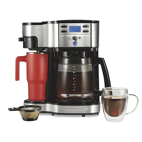 2-Way 12 Cup Programmable Drip Coffee Maker & Single Serve Machine, Glass Carafe, Black W52475