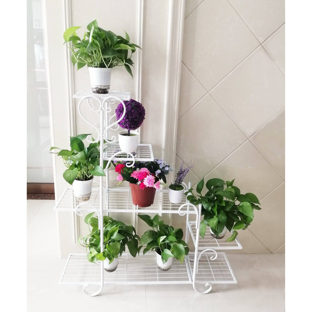 5 Tier Plant Stand Steps White O91348