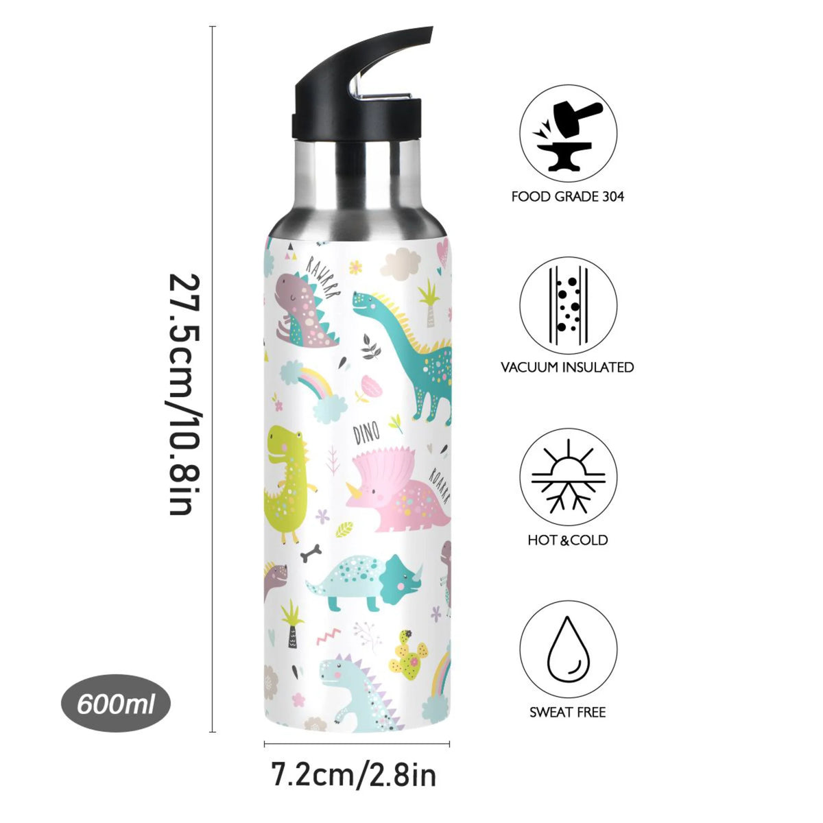 Stainless Steel Insulated Water Bottle with Straw Lid C297561