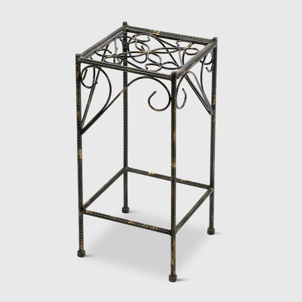 Medium Celtic Clover Square Cast-Iron Plant Stand R8735
