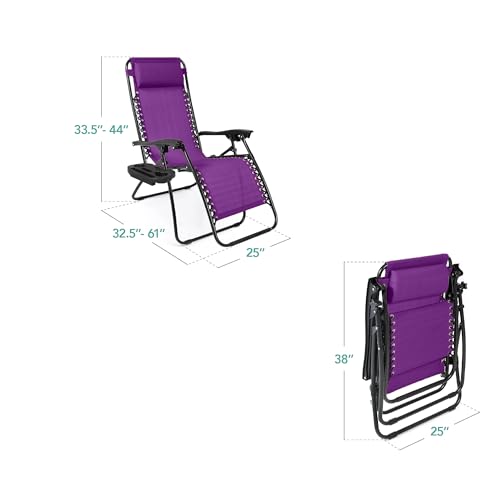 Set of 2 Black Adjustable Steel Mesh Zero Gravity Lounge Chair Recliners M302875