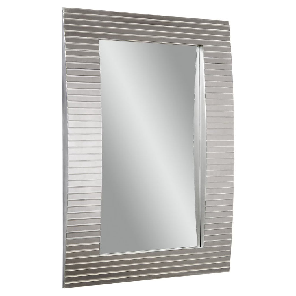 Tambour Wall Mirror With Silver Finish W370675
