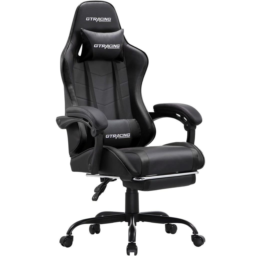 White Gaming Chair with Footrest K450278