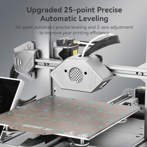 Silver 3D Printer, 5in Touch Screen, Print Size 8.7x8.7x9.8 Inch Q29429