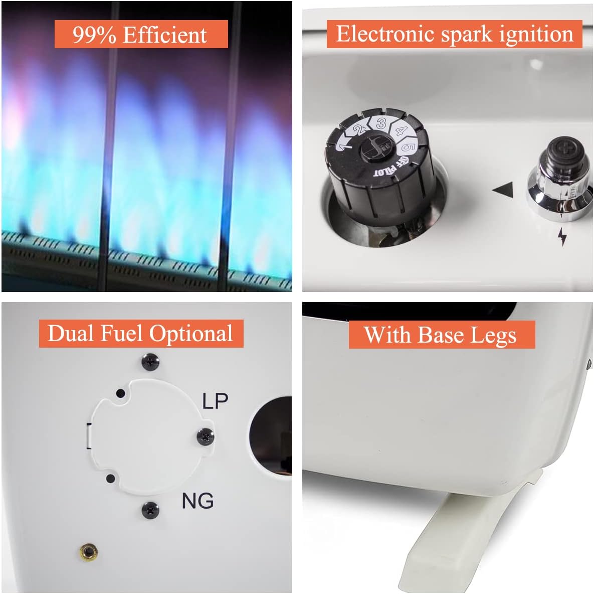 White Propane Natural Gas Wall Heater Q656670