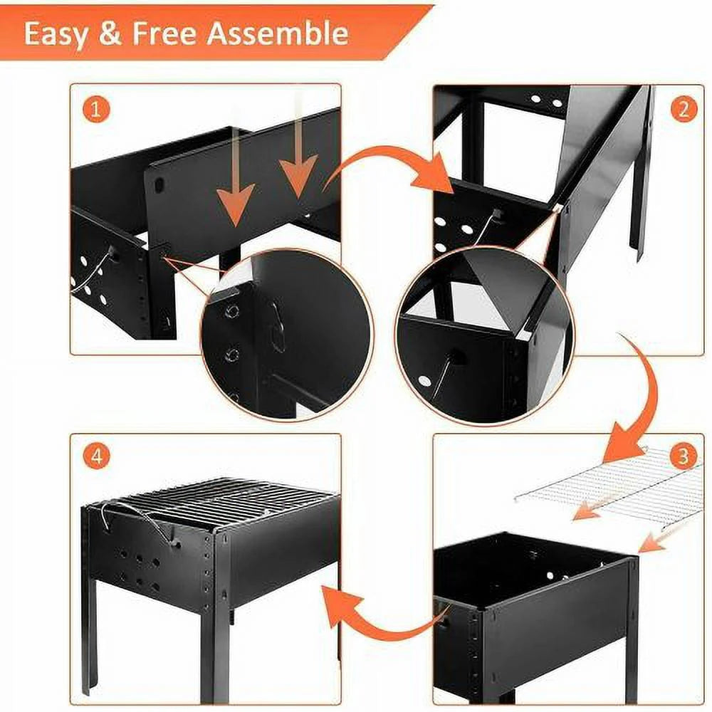14'' Portable Charcoal Grill with Wheels H54133