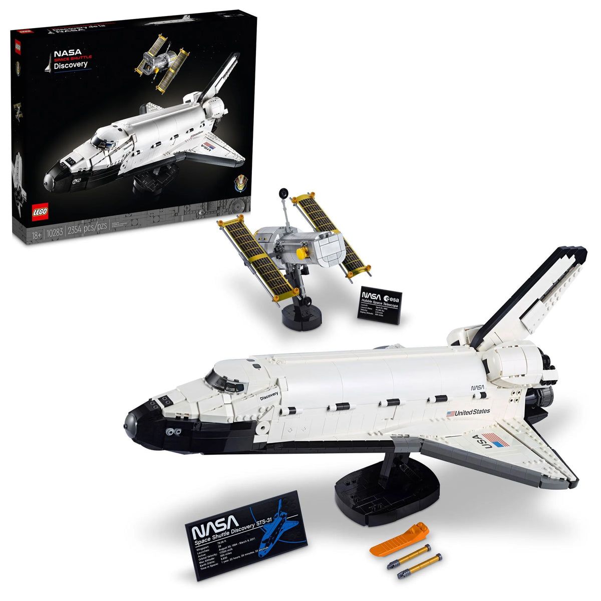 LEGO Icons NASA Space Shuttle Discovery Model Building Kit with Hubble Telescope V90615