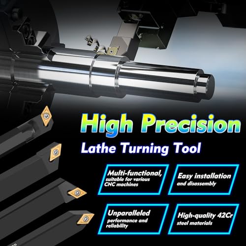 21Pcs 3/8'' 10mm Shank Carbide Turning Tool Set with 14Pcs Inserts H195