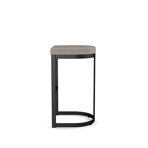 Grey and Beige Polyurethane Counter Stool with Black Metal X911116
