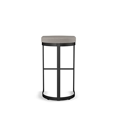 Grey and Beige Polyurethane Counter Stool with Black Metal X911116
