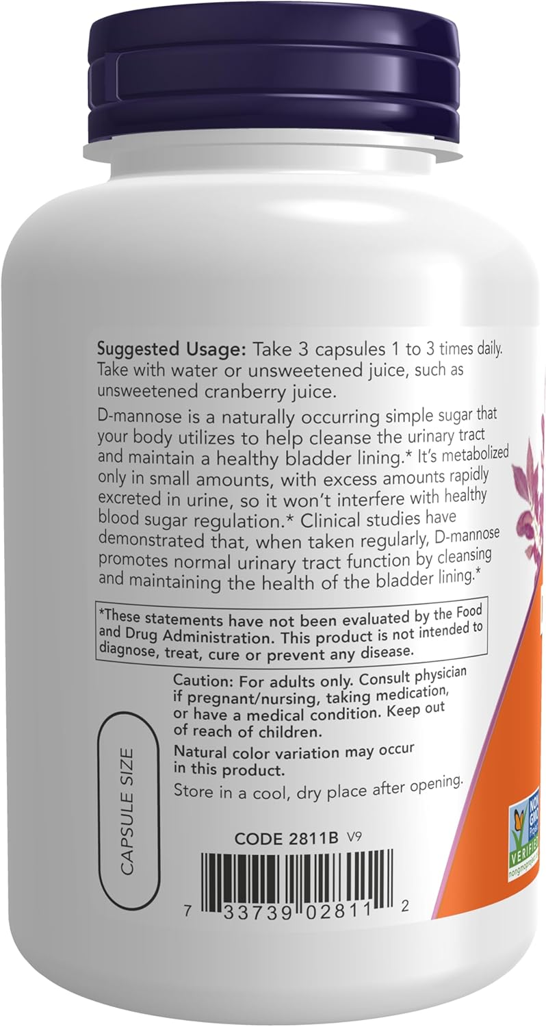 D-Mannose 500 mg, 120 Veg Capsules F9066