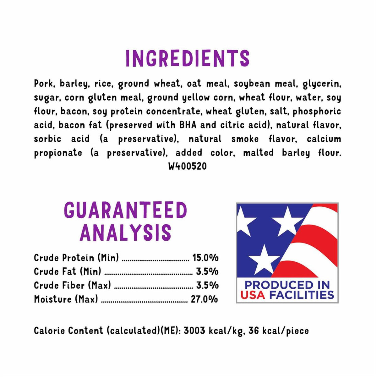 Bacon Flavor Dog Treats V351