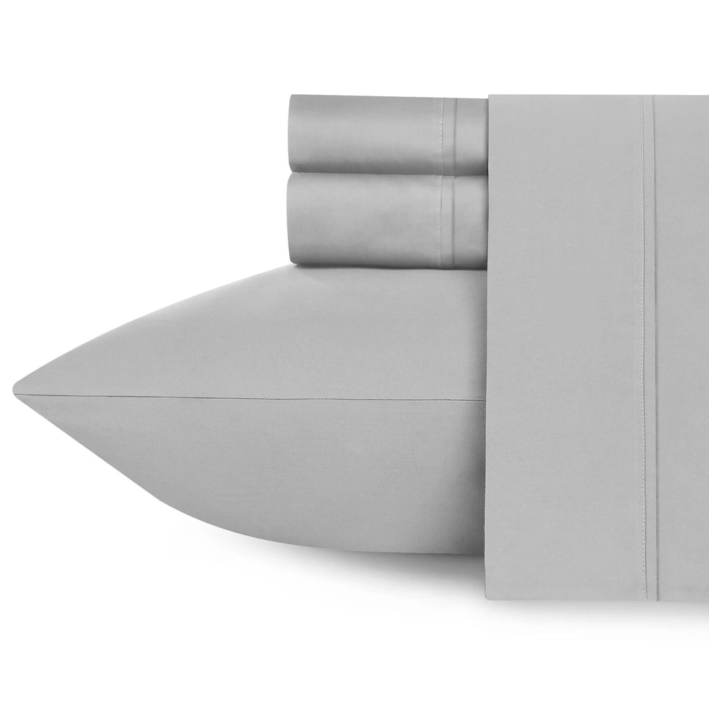 Light Gray Full Size 400 Thread Count Cotton Sateen 4 Piece Sheets X146928