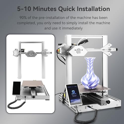 Silver 3D Printer, 5in Touch Screen, Print Size 8.7x8.7x9.8 Inch Q29429