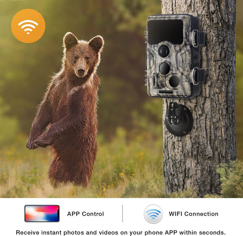 20MP 1296P WiFi Bluetooth Trail Camera with 940nm No Glow IR Night Vision Waterproof V69517