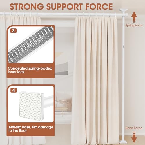 Black Heavy Duty Adjustable Freestanding Tension Curtain Room Divider E993726