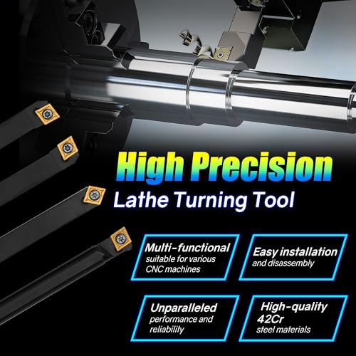 21Pcs 3/8'' 10mm Shank Carbide Turning Tool Set with 14Pcs Inserts H195