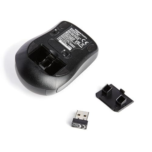 Black Wireless Optical Computer Mouse with USB Nano Receiver L304
