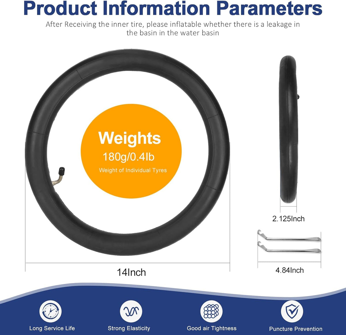 14 Inch Inner Tube with Schrader Valve Stem S4094