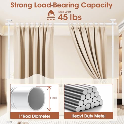 Black Heavy Duty Adjustable Freestanding Tension Curtain Room Divider E993726
