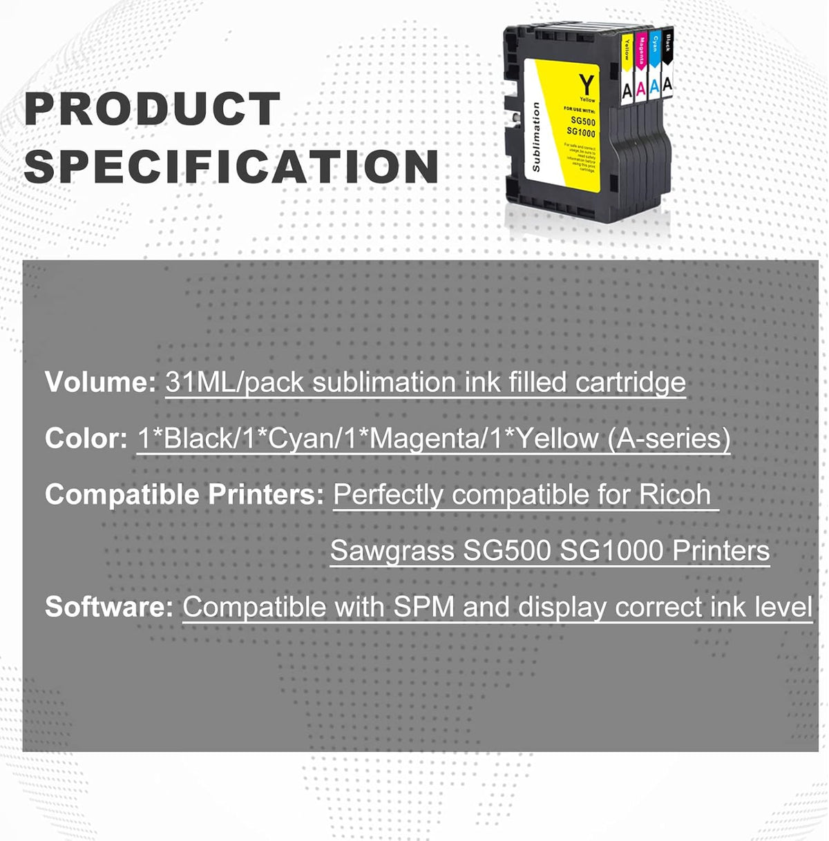 Sublimation Ink Cartridge 4-Pack M6914