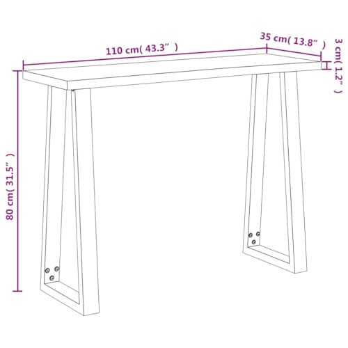 Solid Wood Acacia Console Table with Live Edge W52743