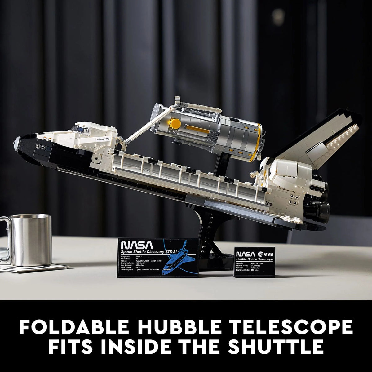 LEGO Icons NASA Space Shuttle Discovery Model Building Kit with Hubble Telescope V90615