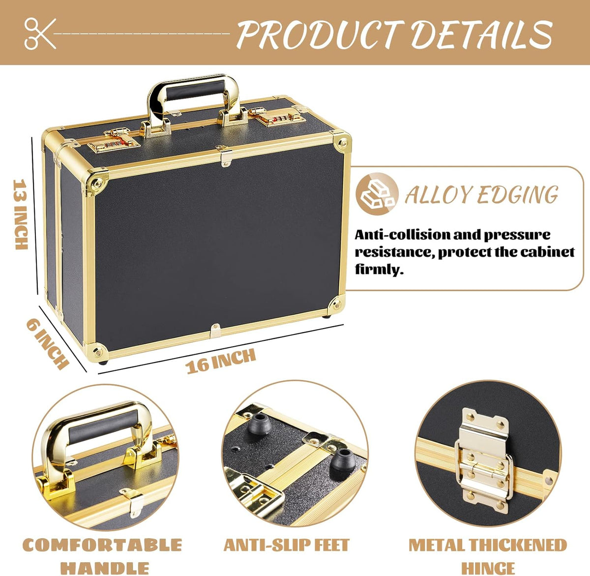 Barber Case with Code Lock Dual Layer 16 x 13 x 6 inch P1905