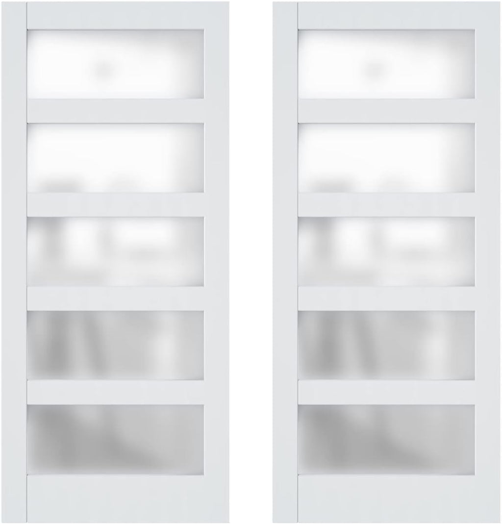36''x84'' Frosted Glass Barn Door x 2 J7253