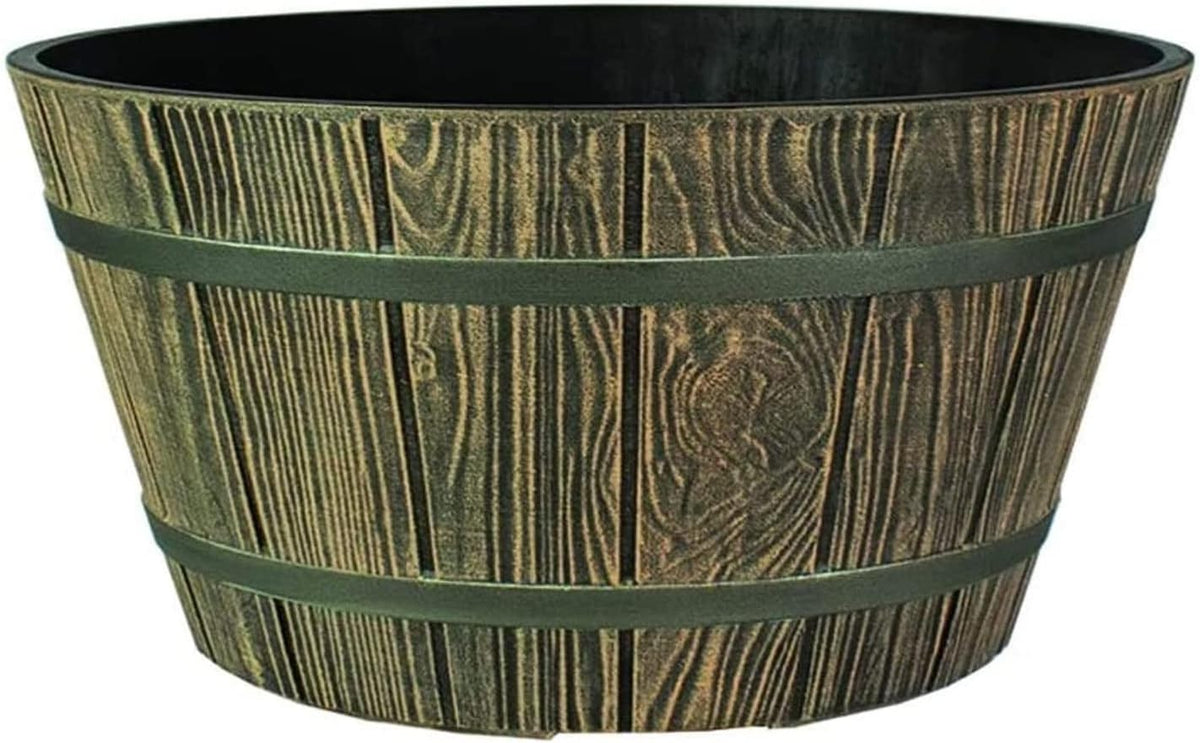 16 Inch Whiskey Barrel Planter in Aged Oak Color A415
